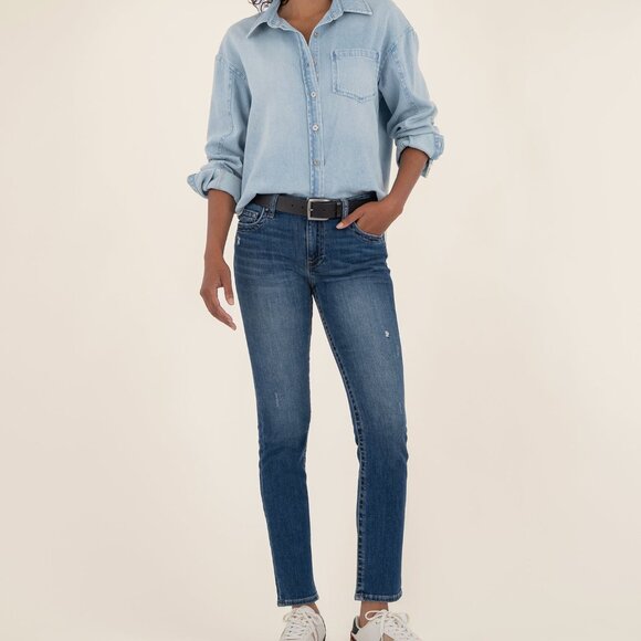 Kut from the Kloth Stevie Mid Rise Straight Leg, Petite Size 16P16P / Endurable - Picture 1 of 3